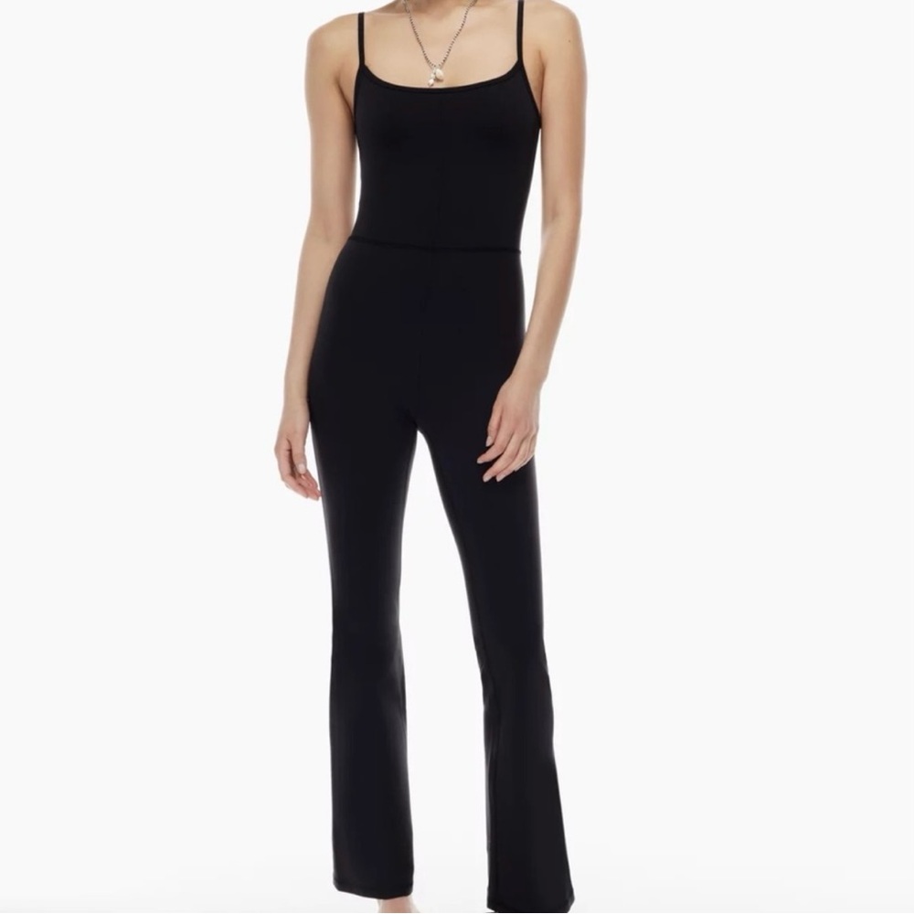 Aritzia Wilfred Free Black Jumpsuit Sleek Design Spaghetti Straps
